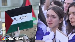 Colleges students across the US clash over IsraelPalestine conflict [upl. by Ovida]