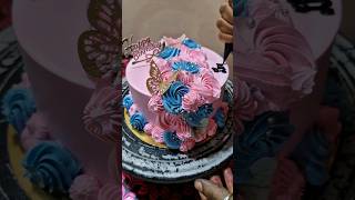 Unique round shape cake design idea 🤗 cake unique pinkiscakecakedecorating tasty🥰🥰🥰 [upl. by Jilleen]