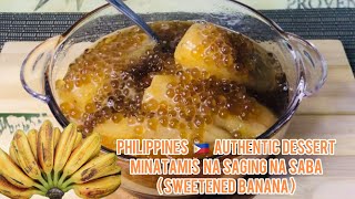 MINATAMIS NA SAGING NA SABA  SWEETENED BANANA  CARDABA BANANA  Pinay Recipe [upl. by Enak]