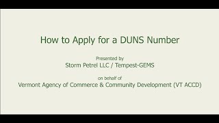 How to Apply for a DUNS Number [upl. by Mitchiner]