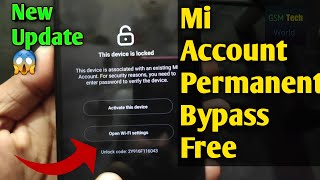 All Mi Account Free Bypass Permanent Unlock Without Pc Miui 1112 Android 1011 New Update 100 Work [upl. by Merth]