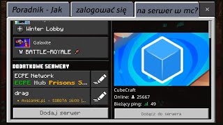 Poradnikjak zalogować się na serwer w minecraft Telefon [upl. by Feerahs]