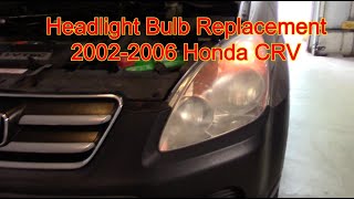 Headlight Bulb Replacement 20022006 Honda CRV [upl. by Gnehc352]