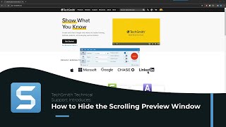 Hide Snagit Preview Window for Scrolling Capture [upl. by Prissie]