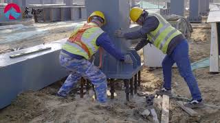 Steel Structure Installation Instruction22Install steel column [upl. by Balbur]