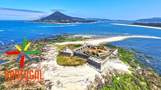 Moledo Beach and Insua Fort aerial view  Caminha [upl. by Bronson]