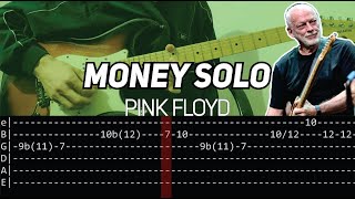 Pink Floyd  Money solo Guitar lesson with TAB [upl. by Ahsenroc550]