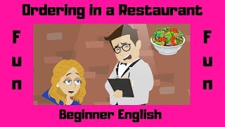 Ordering in a Restaurant  Beginner English  Food [upl. by Ryhpez179]