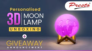 Personalised 3D Moon Lamp Unboxing and Review  GIVEAWAY  Prashant Wadhwa [upl. by Zeralda]