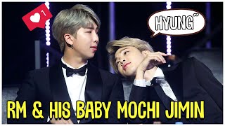 BTS Namjoon And His Baby Mochi Jimin  Minimoni Moments [upl. by Noam]