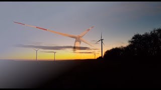 Repower wind turbines at beautiful sunset [upl. by Skerl]