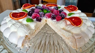 Preparation of Pavlova Cake Tender Queen of All Sweets 🥰 [upl. by Ynnam]