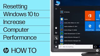 Resetting Windows 10 to Increase Computer Performance  HP Computers  HP Support [upl. by Alegre]