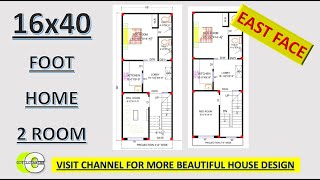 16X40 Foot East Facing House Plan II 2 Room Set [upl. by Busiek]