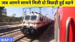 prayagraj bikaner express crossing with bikaner prayagraj express from loop line trainswithvijay [upl. by Hermina]