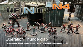 Infinity N4 Battle Report  ITS 14 DIRECT ACTION Shock Army vs Corregidor [upl. by Louisette]