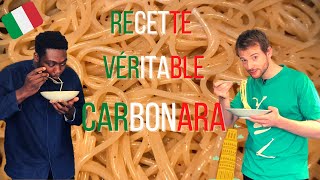 Recette véritable pâtes carbonara  Par un italien  et bonus meringue [upl. by Arytas]