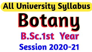 BSc1st Year  Botany Syllabus  All India University [upl. by Sad]