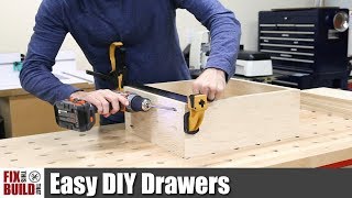 Easy DIY Drawers with Pocket Screws  How to Make [upl. by Ezalb43]