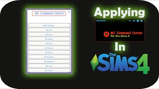 How to Apply MC Command Center Settings in your game 🕹 The SIMS4 [upl. by Annahtur]