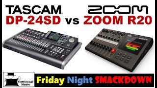 Tascam DP24SD Digital Portastudio vs ZOOM R20 [upl. by Eillime919]