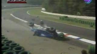 Eric Comas huge crash at Hockenheim 1991 practice [upl. by Eelyek939]