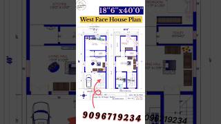 West Face House Plans 18X40  18X40 House Plans 18X40 740Sqft Small House Plan 18X40 [upl. by Mickie]