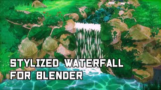 Tutorial Stylized waterfall in Blender [upl. by Adnuhsat]