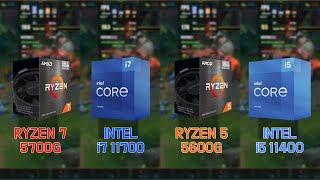 RYZEN 7 5700G vs i711700 vs RYZEN 5 5600G vs i511400 7Games  FHD  1080p [upl. by Sutit826]