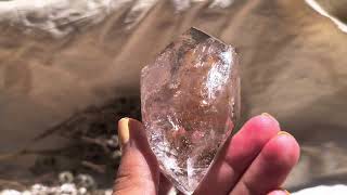 Madagascar Quartz Enhydro with moving sand [upl. by Ecirpak]