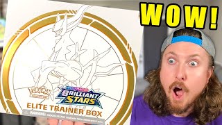 SO MANY ULTRA RARE POKEMON CARDS Brilliant Stars Elite Trainer Box Opening [upl. by Hanyaz]