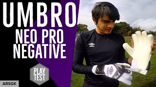 Umbro Neo Pro Negative GK Glove Review amp PlayTest [upl. by Pliam]