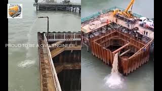 Cofferdam Construction for Bridge [upl. by Peih]