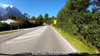 Driving Into Garmisch Partenkirchen To Eibsee Bavarian Zugspitze Railway [upl. by Ibocaj]