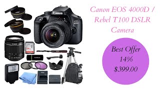 Canon EOS 4000D  Rebel T100 DSLR Camera with EFS 1855mm Zoom Lens Review [upl. by Merriott]