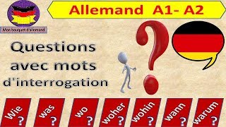 Fragewörter  Allemand Questions avec mots dinterrogation was wo wer [upl. by Damien]