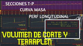 VOLUMENES EN CIVILCAD  SECCIONES TERRENO Y PROYECTO  CURVA MASA Y PERFIL LONGITUDINAL  LTCM TOPO [upl. by Rehtul432]