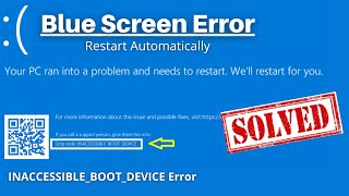 Pantalla Azul Inaccesible Boot Device en Windows 10  Mi PC No Inicia [upl. by Winchester]