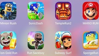 Subway SurfSponge RunMario RunRun SackboyTom Gold RunTemple Run 2Sonic DashMinion Rush [upl. by Aciret]