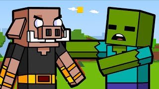 Piglin In The Overworld  Block Squad Minecraft Animation [upl. by Aicissej333]