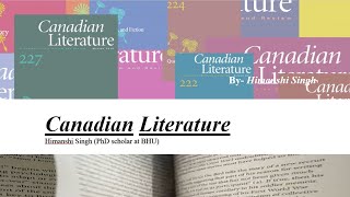 Canadian Literature UGCNET GATE LITMANIA LITERATURE [upl. by Aneehc]