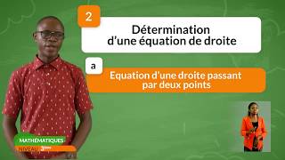 3èmeMATHÉMATIQUESLeçon 10  Équations de droites [upl. by Hepza]