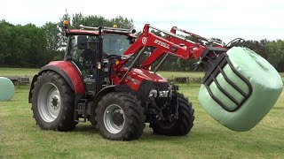 Pressing  Wrapping  Collecting Bales  Case IH  Fendt  McHale  Lely [upl. by Eiramnwad]