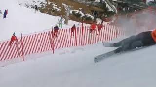 Carnage Hobby skiers at the Kitzbuehel start house [upl. by Adnanref691]