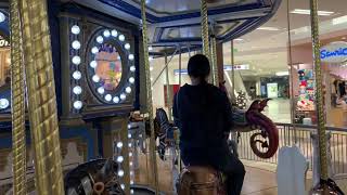 Carousel Merry Go Round Ride Attraction Onboard POV Westfield Topanga amp The Village Mall Canoga Park [upl. by Namyl]