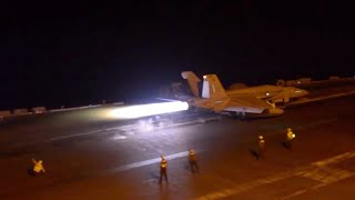 F18 Hornet Carrier Night Launches [upl. by Alleyne592]