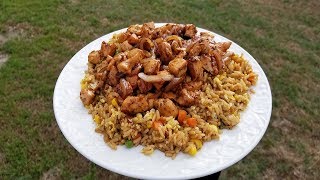 How to Make Hibachi Chicken and Fried Rice  Teppanyaki Style  Weber Grill  Slow N Sear [upl. by Aldred497]