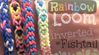 RAINBOW LOOM  Inverted Fishtail Bracelet  How To  SoCraftastic [upl. by Afra77]