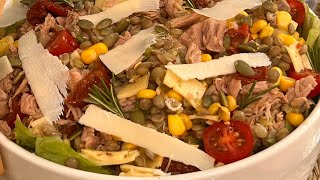 Salade de lentilles bien garnie idéal pour un dîner d’été سلطة العدس الغنية وجبة متكاملة للصيف [upl. by Aibar]