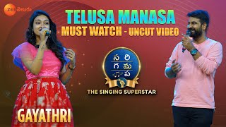 Gayatri Uncut Performance  Sa Re Ga Ma Pa  The Singing Superstar  Zee Telugu [upl. by Alva]